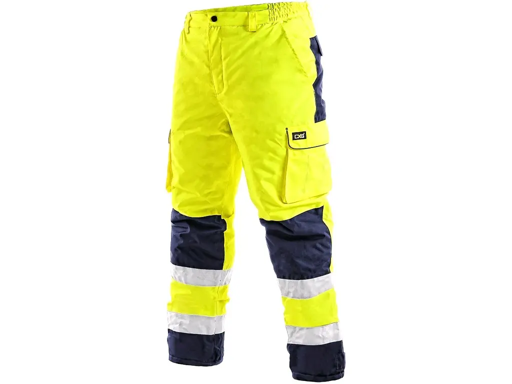 Fotografie Zimní pracovní reflexní kalhoty CARDIFF - Žlutá | M Canis A27:P69005